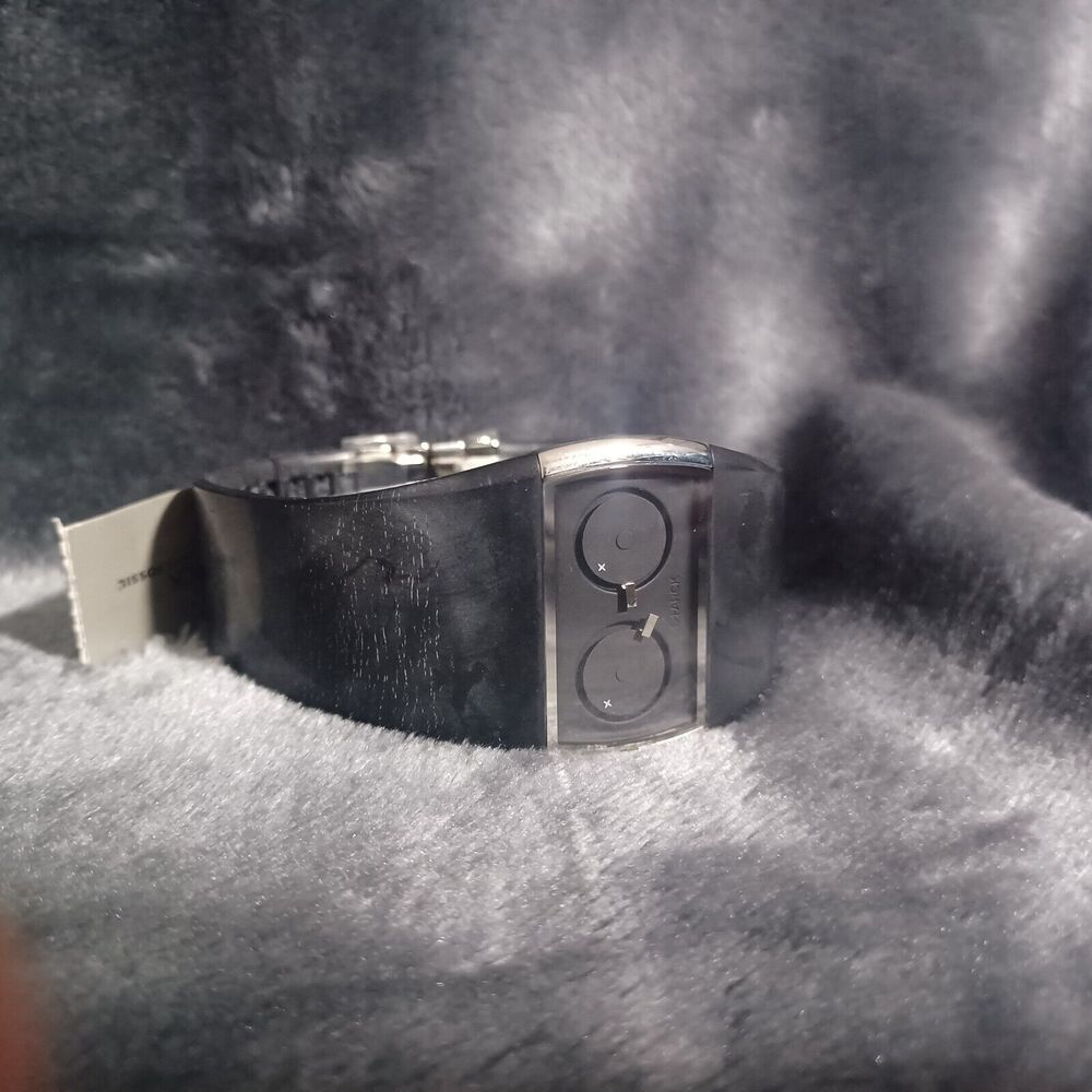 PHILIPPE STARCK BY FOSSIL BLACK RUBBER WATCH PH5029 PH-5029 **READ** RARE